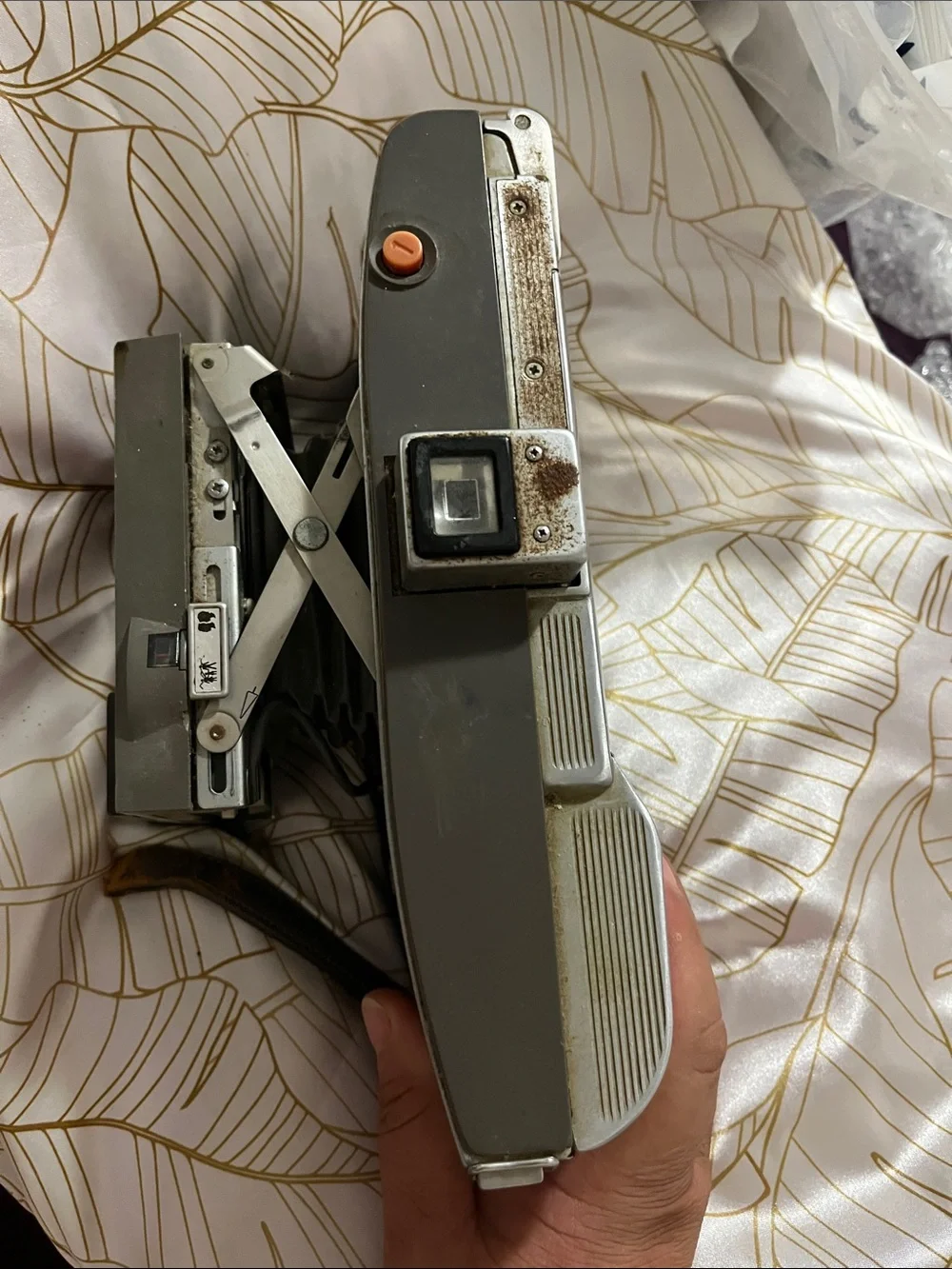 Polaroid Land Camera in Brown and Silver